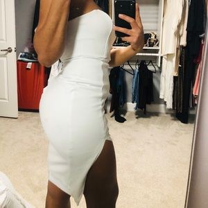 White Side Split Dress
